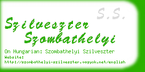 szilveszter szombathelyi business card